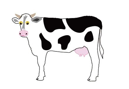 2021丑年のウシのイラスト年賀状素材